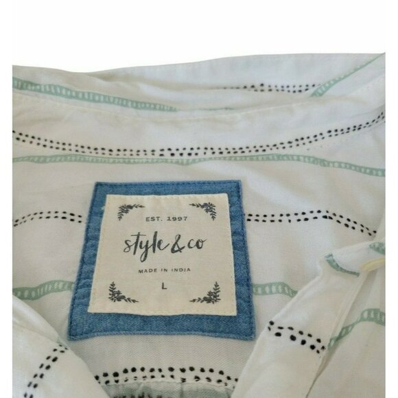 Style & Co Women's Button Up Printed Blouse Size L - Picture 5 of 6